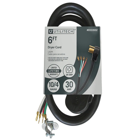 Utilitech 6-ft Dryer Cord - Picture 1 of 6